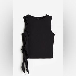 H&M Black Ruffle Detail Tank Top